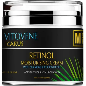 ADVANCED RETINOL and Hyaluronic Acid Silk Moisturiser | Caribbean SEA MOSS & COCONUT OIL | Anti Ageing - REVITALISING Lift DAY/NIGHT | Face/Neck/Eye Area | LUXURIOUS Moisturising Vegan Cream