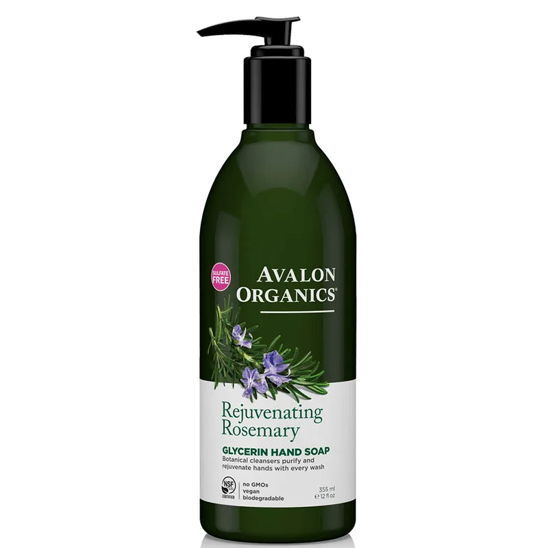 DISCONTINUED Avalon Organics Rejuvenating Rosemary Glycerin Hand Soap 355ml