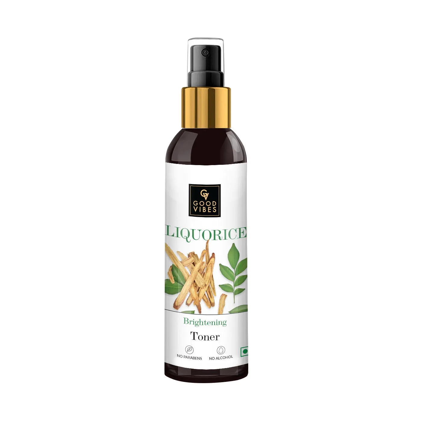 Good Vibes Liquorice Brightening Toner | Cleansing, Hydrating | Wih Cucumber | No Alcohol, No Parabens, No Sulphates, No Mineral Oil (120 ml)