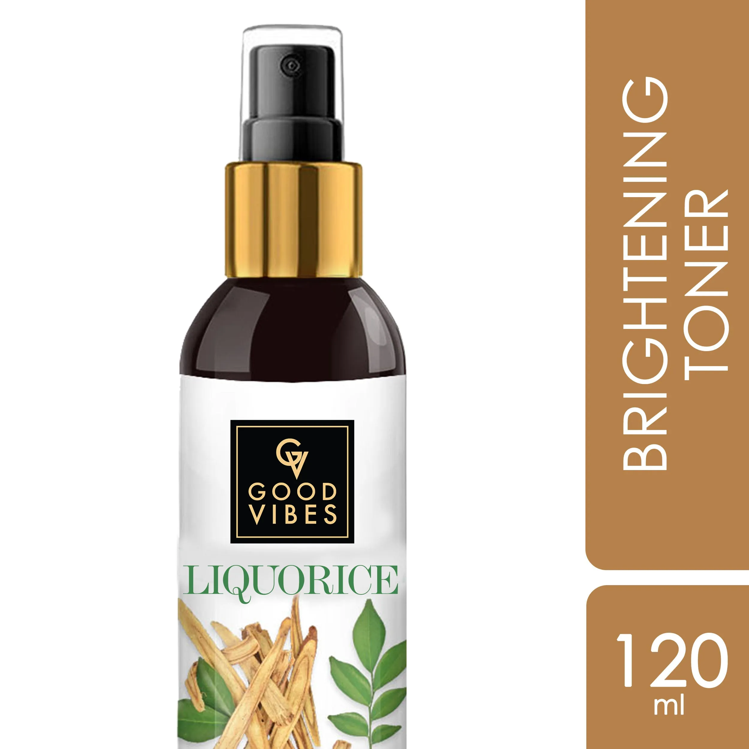 Good Vibes Liquorice Brightening Toner | Cleansing, Hydrating | Wih Cucumber | No Alcohol, No Parabens, No Sulphates, No Mineral Oil (120 ml)