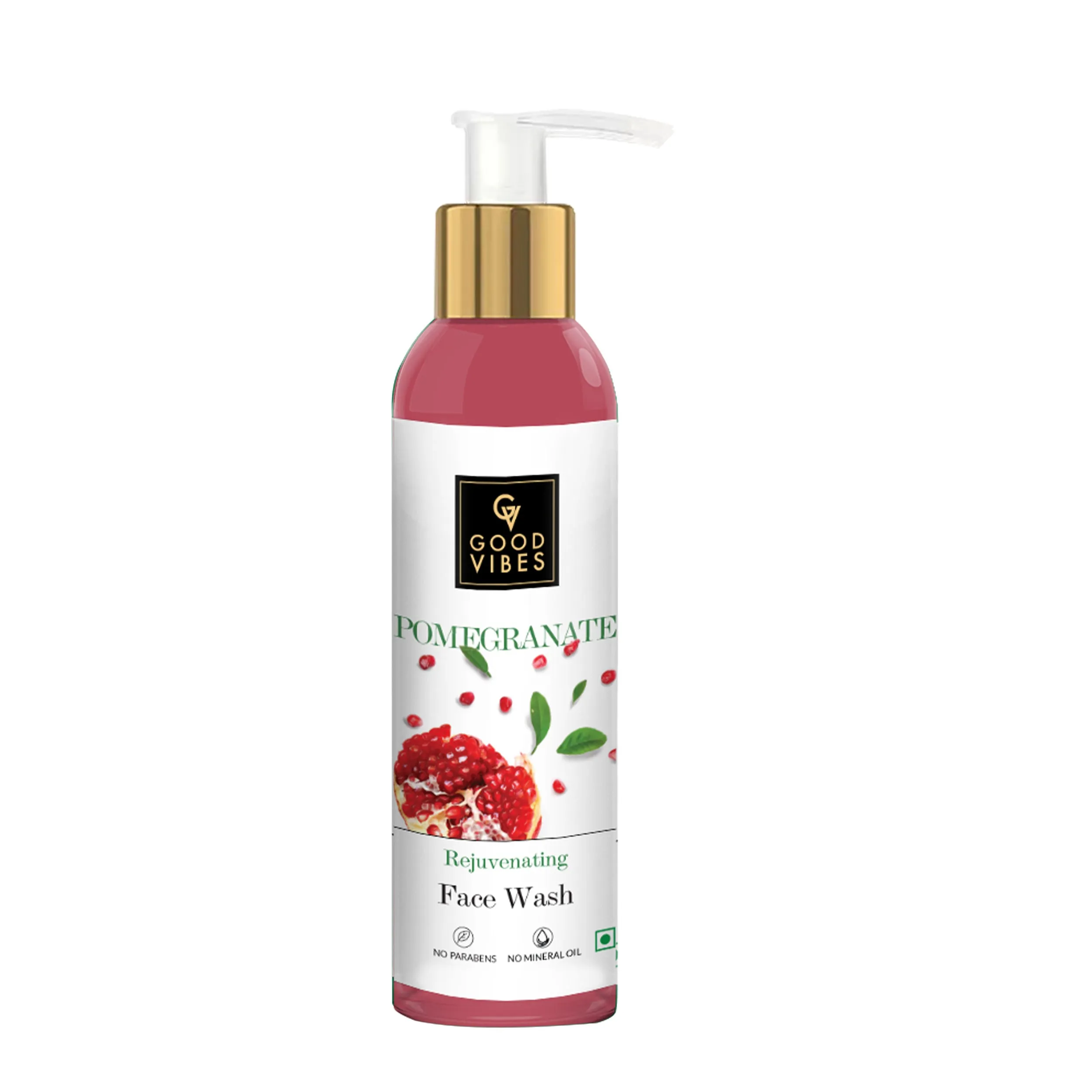 Good Vibes Pomegranate Rejuvenating Face Wash | Brightening, Hydrating | No Parabens, No Mineral Oil, No Animal Testing (120 ml)