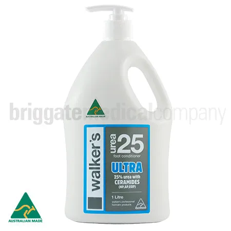 Walker's Urea 25 ULTRA Foot Conditioner (25% Urea with Ceramides) for dry, cracked & calloused heels 1L